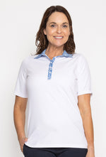 Short Sleeve Polo With Liberty Trim