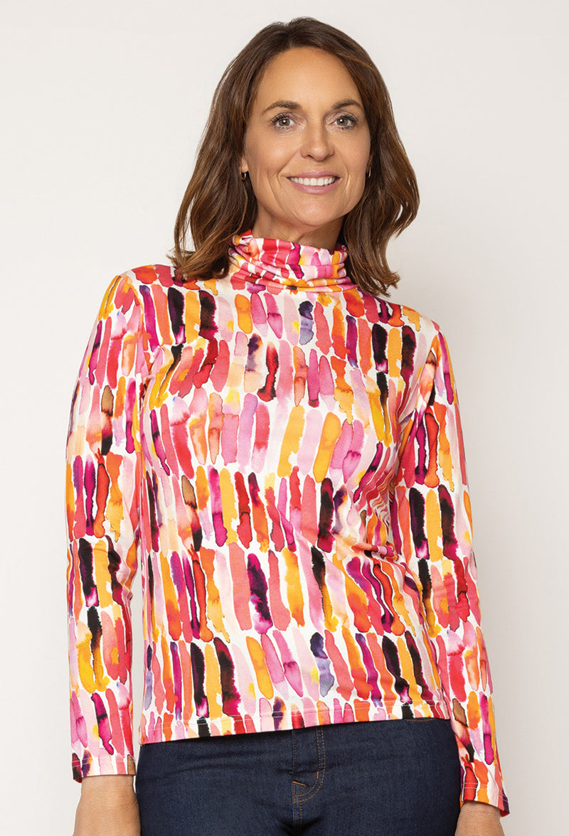Pattern Roll Neck Top